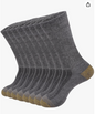 Copper Ion Diabetic Socks for Men, Cotton Circulator Socks Non-Bonding Loose Wide Top, Crew Length 10-13