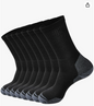 Men's Work Boots Athletic Running Crew Socks, Dry-Tech Moisture Wicking Heavy Cushion 8 Pairs