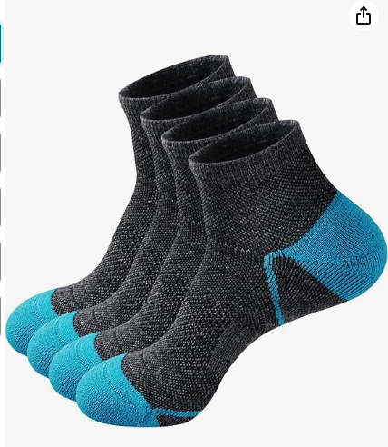 Women's No Show Merino Wool Running Golf Athletic Socks 4 Pairs